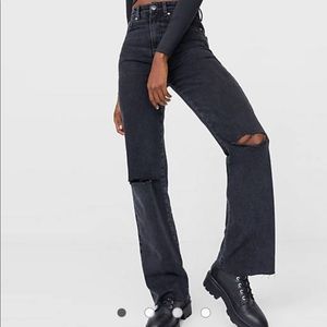 Stradivarius 90s Dad Ripped Jean bootcut